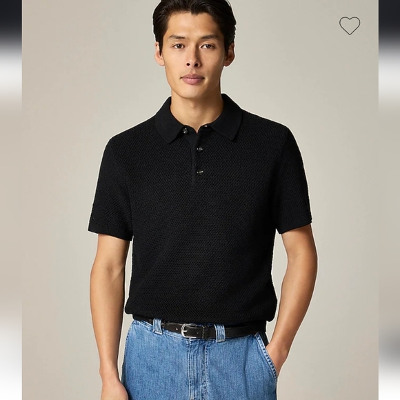 NWT Madewell Men's Short-sleeve cotton seed-stitch sweater-polo Size M Fall - Picture 1 of 11